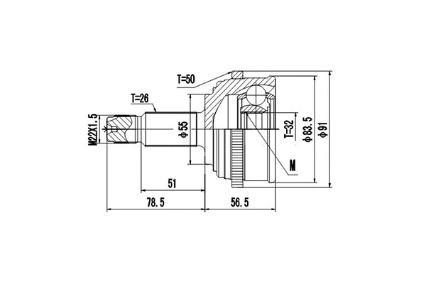 Joint Kit, drive shaft (DCV899225)