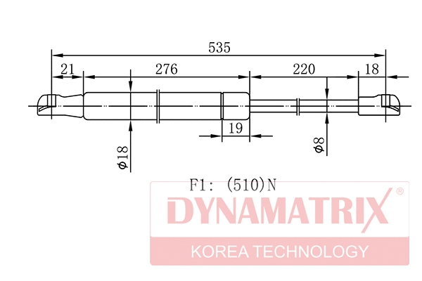 Gas Spring, boot/cargo area (DGS7098VJ)