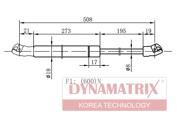 Gas Spring, boot/cargo area (DGS0033DJ)