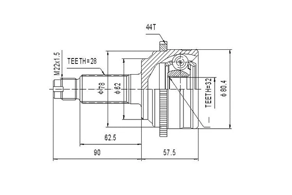 Joint Kit, drive shaft (DCV834084)