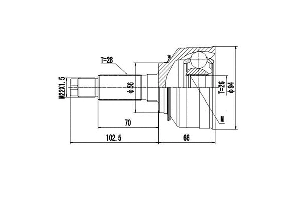 Joint Kit, drive shaft (DCV827053)