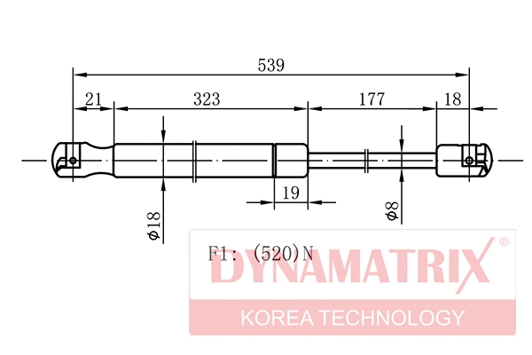 Gas Spring, boot/cargo area (DGS9341XC)