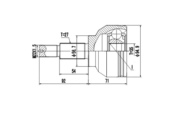 Joint Kit, drive shaft (DCV850113)