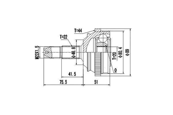 Joint Kit, drive shaft (DCV817039)