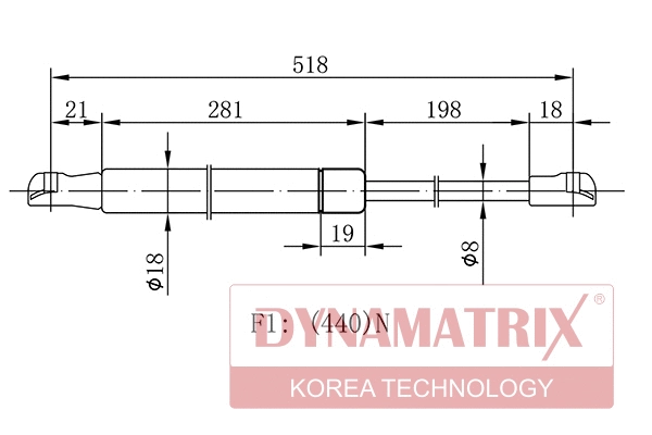 Gas Spring, boot/cargo area (DGS016723)