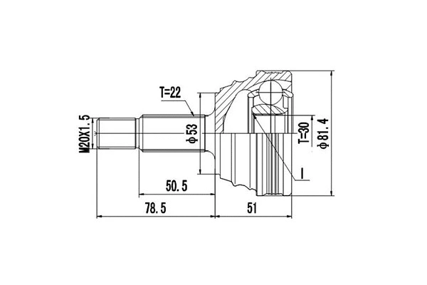 Joint Kit, drive shaft (DCV853005)