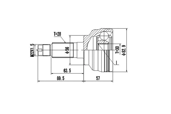 Joint Kit, drive shaft (DCV834010)
