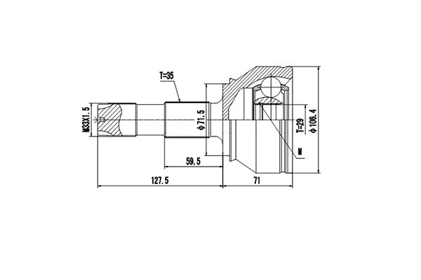 Joint Kit, drive shaft (DCV817045)