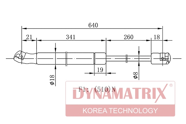 Gas Spring, boot/cargo area (DGS0421VG)