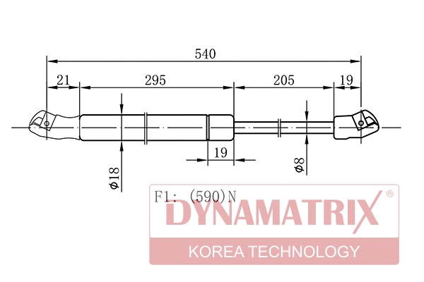 Gas Spring, boot/cargo area (DGS1308PG)