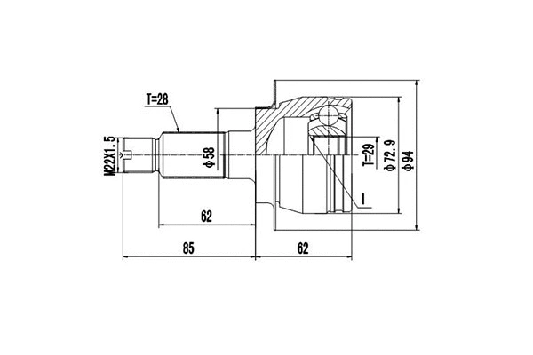 Joint Kit, drive shaft (DCV857092)