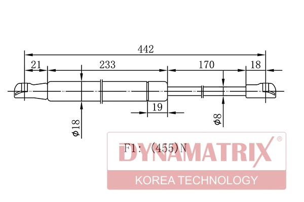 Gas Spring, boot/cargo area (DGS015488)
