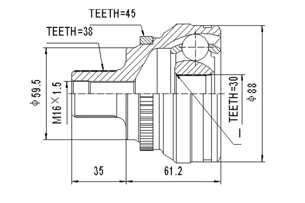 Joint Kit, drive shaft (DCV803016)