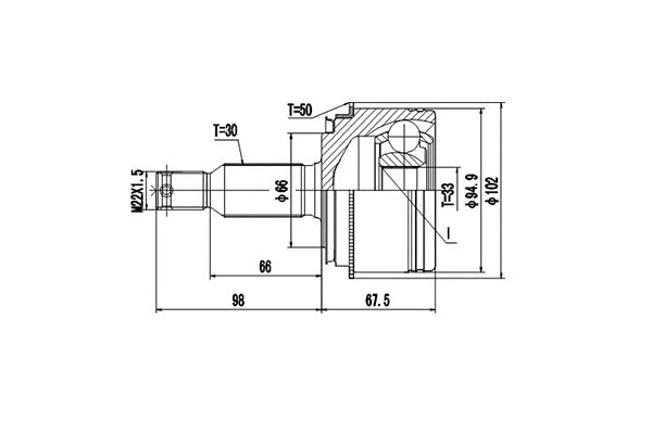 Joint Kit, drive shaft (DCV839124)