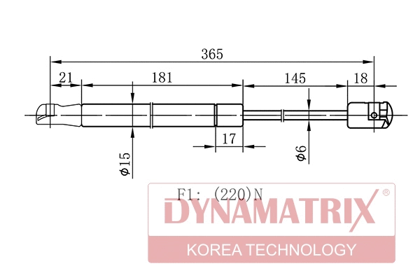 Gas Spring, boot/cargo area (DGS8139HA)