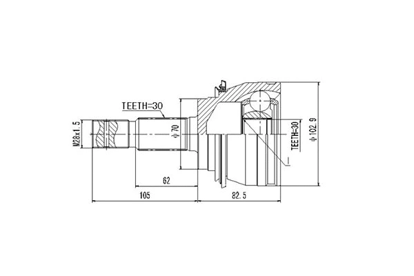 Joint Kit, drive shaft (DCV859107)