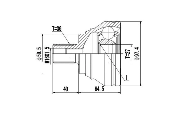Joint Kit, drive shaft (DCV803002)