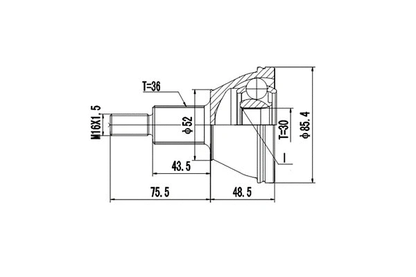 Joint Kit, drive shaft (DCV854004)