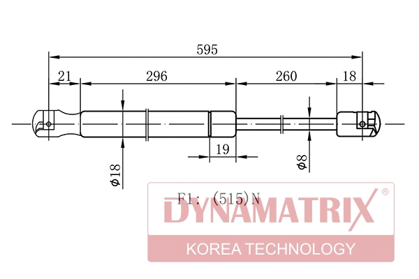 Gas Spring, boot/cargo area (DGS2283NR)