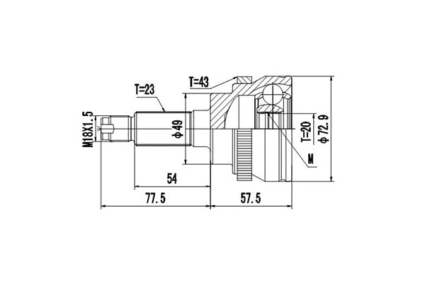 Joint Kit, drive shaft (DCV844001)