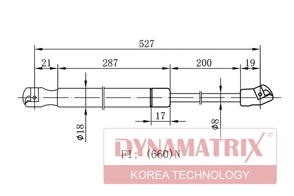 Gas Spring, boot/cargo area (DGS1297QU)