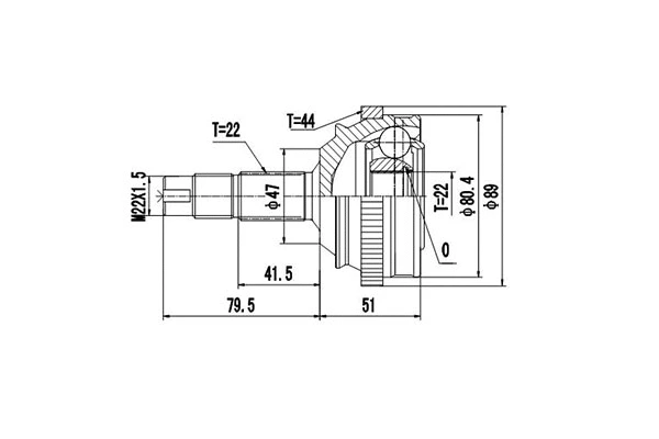 Joint Kit, drive shaft (DCV817022)