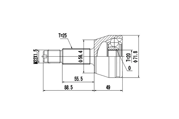 Joint Kit, drive shaft (DCV818012)