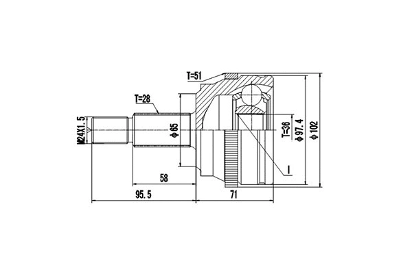 Joint Kit, drive shaft (DCV844026)