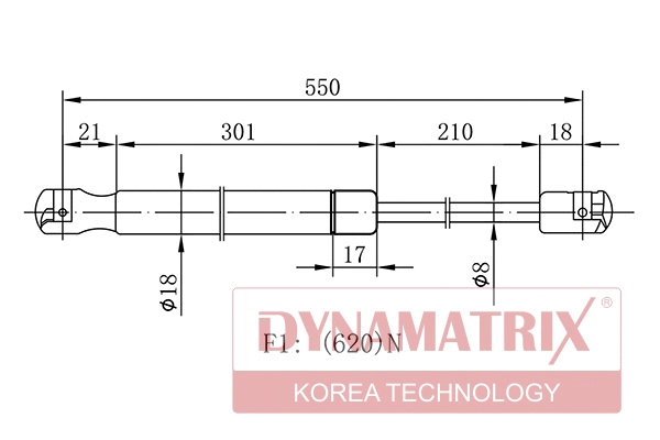 Gas Spring, boot/cargo area (DGS7857RZ)