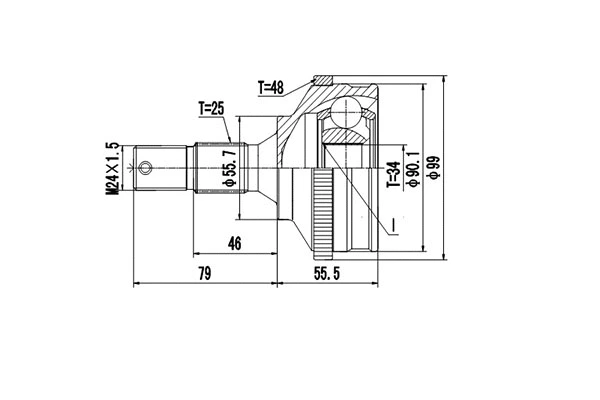 Joint Kit, drive shaft (DCV810086)