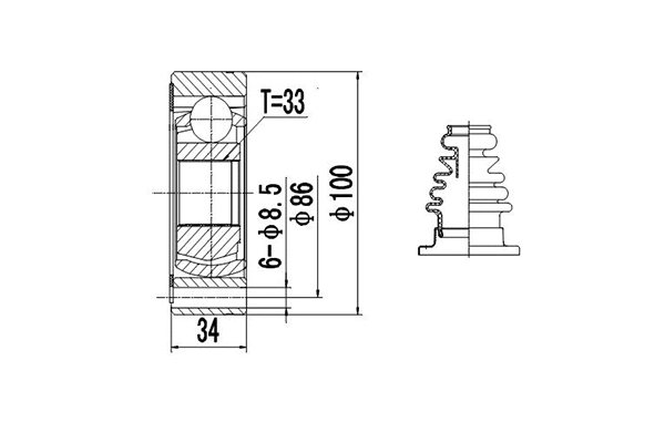 Joint Kit, drive shaft (DCV603003)