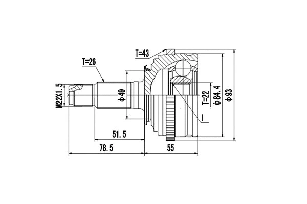 Joint Kit, drive shaft (DCV851003)