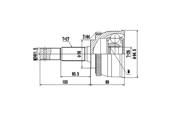 Joint Kit, drive shaft (DCV841038)