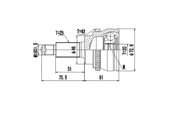 Joint Kit, drive shaft (DCV857105)