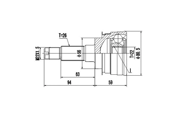 Joint Kit, drive shaft (DCV818034)