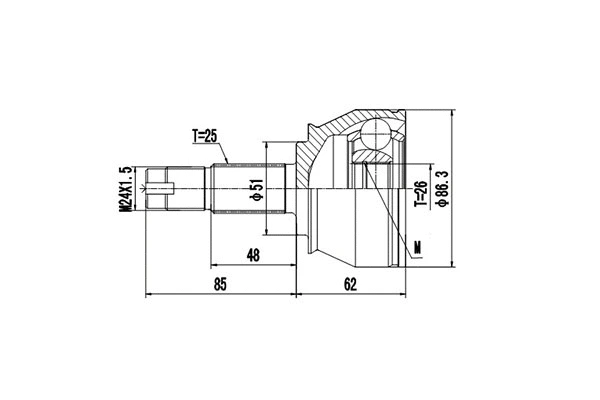 Joint Kit, drive shaft (DCV817030)