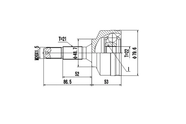 Joint Kit, drive shaft (DCV845057)