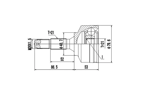 Joint Kit, drive shaft (DCV845065)