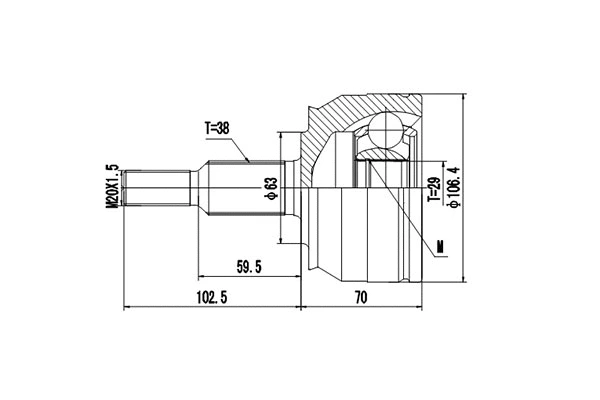 Joint Kit, drive shaft (DCV861011)