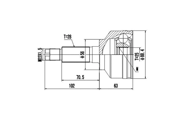 Joint Kit, drive shaft (DCV827014)