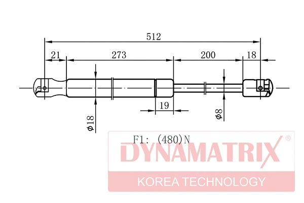 Gas Spring, boot/cargo area (DGS128579)