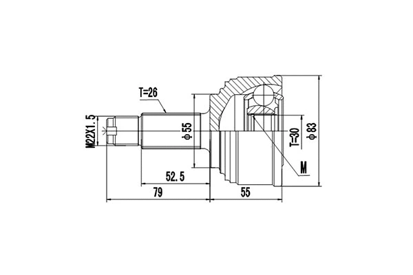 Joint Kit, drive shaft (DCV823022)