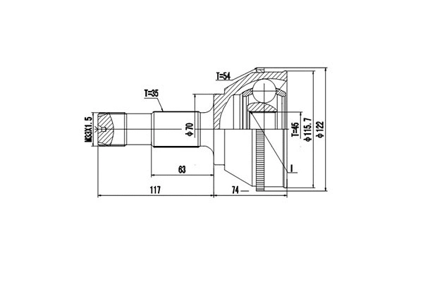 Joint Kit, drive shaft (DCV810011)