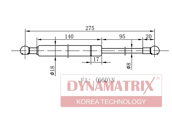 Gas Spring, boot/cargo area (DGS1396BS)