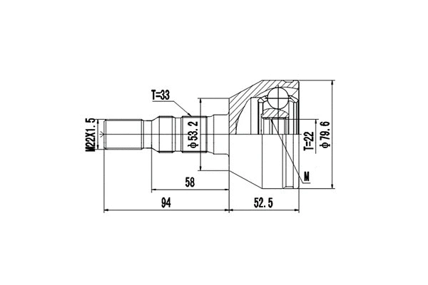 Joint Kit, drive shaft (DCV844003)