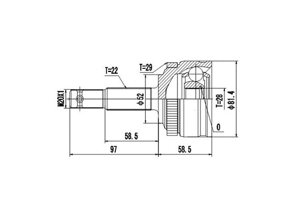 Joint Kit, drive shaft (DCV844020)