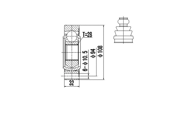 Joint Kit, drive shaft (DCV602004)