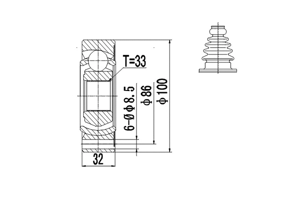 Joint Kit, drive shaft (DCV603014)