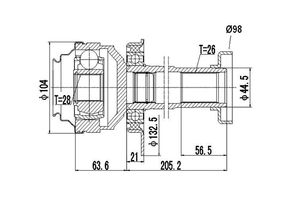 Joint Kit, drive shaft (DCV661020)