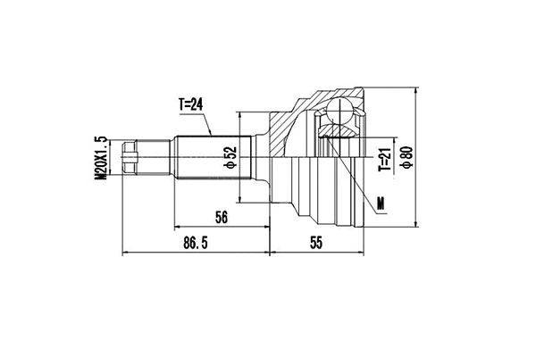 Joint Kit, drive shaft (DCV827070)